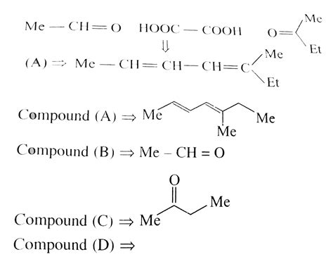 (A)`(C_(8)H_(14))underset(Acidic KMnO_(4))overset([O])(rarr)(B)+(C )+(D ...