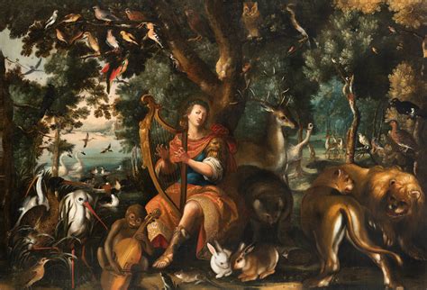 Unknown - Flemish 17th, Orpheus and Animals, Large Decorative Wall Old Master Painting For Sale ...