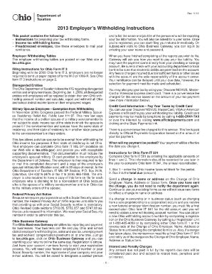Fillable Online tax ohio Income tax withholding instructions - Ohio ...