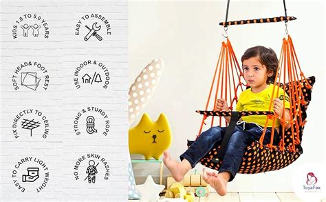 ToyaFox® Cotton Hanging Cradle for Baby Swing for Kids 1-5 Years with ...