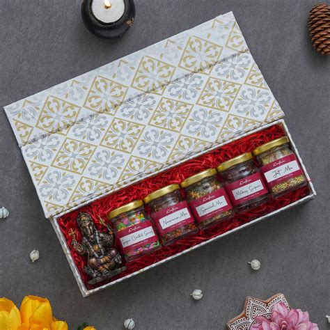 eCraftIndia The Marvellous Hamper - 5 Jars of Sugar Coated Saunf, Naza