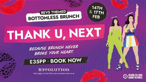 Bottomless Brunch x Thank U, Next, Revolution Torquay, 14 February to ...