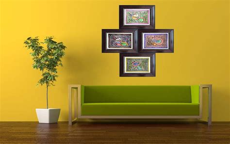 Mithila Painting Wall Art Decor Framed Birds Wall Painting : Amazon.in ...