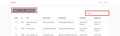 Yajra DataTable 的图像结果