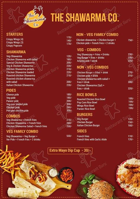 Menu at The Shawarma Company, Hyderabad