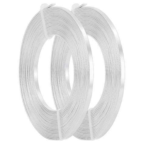 BENECREAT 32 Feet 2 Rolls 3mm Wide Flat Jewelry Craft Wire 18 Gauge ...