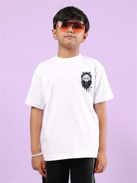 NORDIC WOLF OVERSIZED T-SHIRT FOR BOYS & GIRLS WHITE | Buy Online at ...
