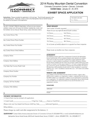 Fillable Online 2014 RMDC Exhibitor form (8-12-13 Yosemite). Statement ...
