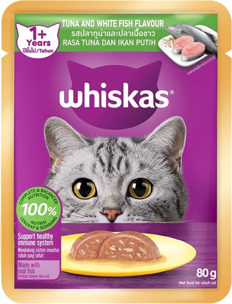 Whiskas Adult (+1 Year) Wet Cat Food, Ocean Fish, 80G Pouch, 1 Count ...