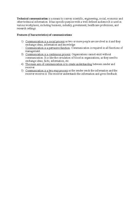 NOTES ON TECHNICAL COMMUNICATION (ENG 101) - Studocu