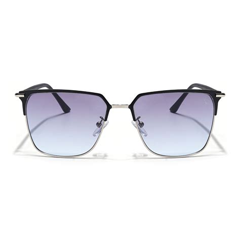 Eyejack Silver & Black Square Sunglasses for Men & Women (7021CL854 ...