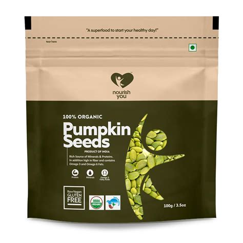 Nourish You Pumpkin Seeds 100g - 100% Organic Raw Pumpkin Seeds for ...