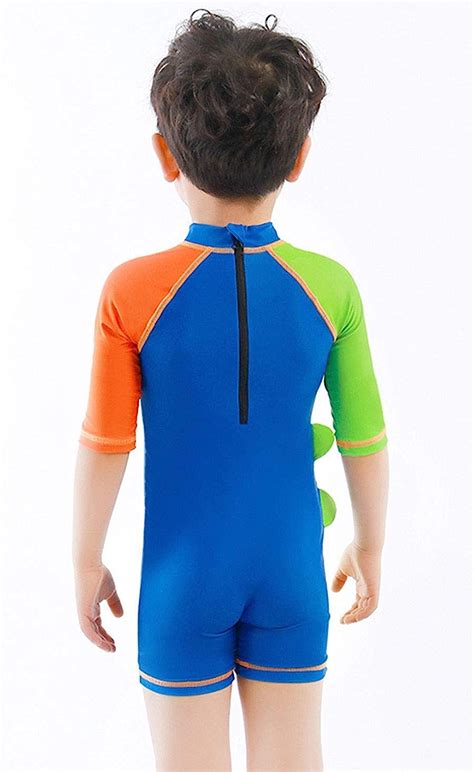 Baby Toddler Boy One Piece Swimsuit Boys Short Sleeve Sunsuits with Hat ...