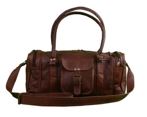 RSN 22 Inch Brown Genuine Leather Square Duffel/Travel/Gym/Sports ...