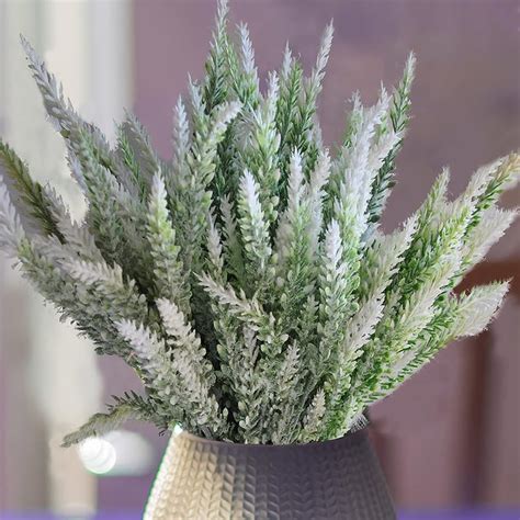 Buy HOMESAKE Set of 4 Artificial Lavender Flower Sticks - 35.5cm from ...