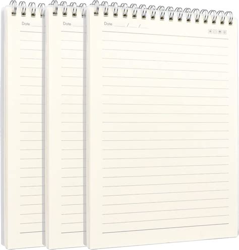 Amazon.com : FYY College Ruled Spiral Notebook A5 3 Pack, PP Hardcover ...