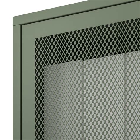 IVAR cabinet with doors, grey-green mesh, 160x30x83 cm (63x113/4x325/8 ...