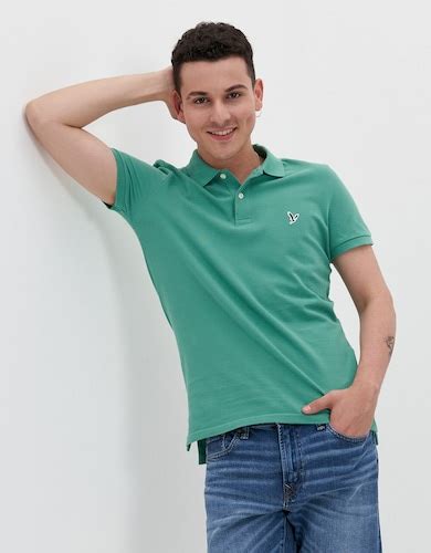 Buy American Eagle Men Green Slim Fit Flex Polo Shirt Online