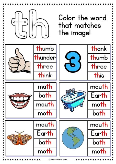 Free Th Worksheets - Teach Prints