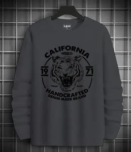 BGLORE Printed Men Round Neck Grey T-Shirt - Buy BGLORE Printed Men ...