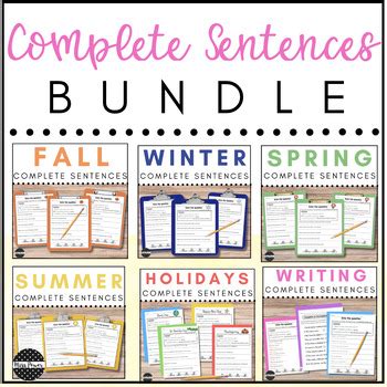 Image result for Writing Complete Sentences Worksheets