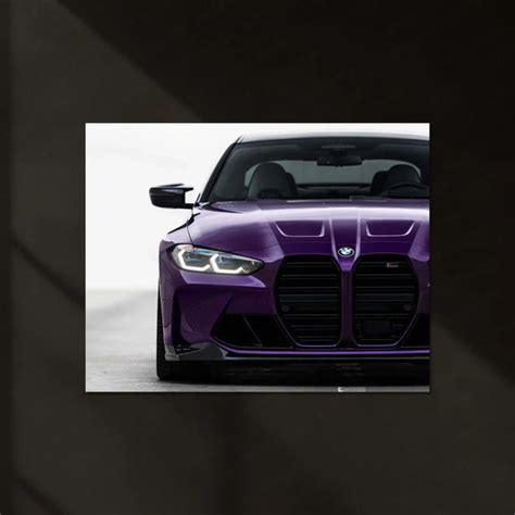 BMW M4 G82 Front View – Purple Beast Neon LED Metal Poster | Performan ...