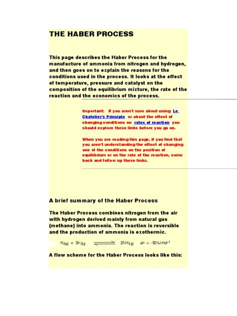Image result for Haber Process Notes