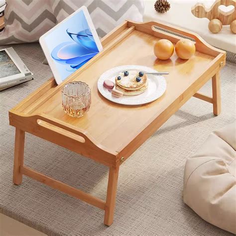 TOPRenddon Foldable Bed Tray Table – Portable Breakfast Desk with ...