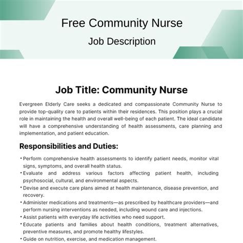 Nurse Job Description Template at Nell Velez blog
