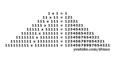 111,111,111 x 111,111,111 = 12345678987654321 - Hand Calculation