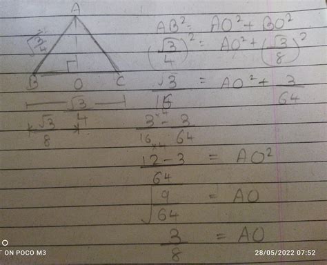 The area of an equilateral triangle whose side is a cm is √3/4 a^2 cm^2 ...