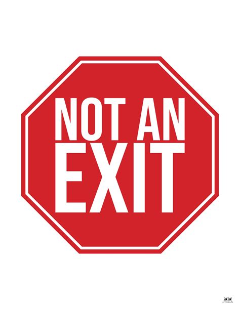 Not An Exit Signs - 10 FREE Signs | Printabulls