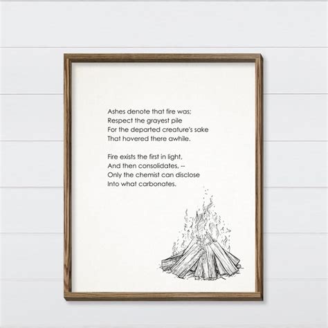 Fire Poem Wall Art - Farmhouse Campfire Poem Wall Hanging - Fire Sketch ...