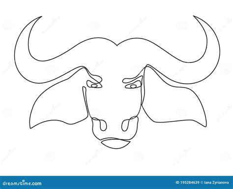 Continuous One Line Drawing of Bull Symbol of the Chinese New Year ...
