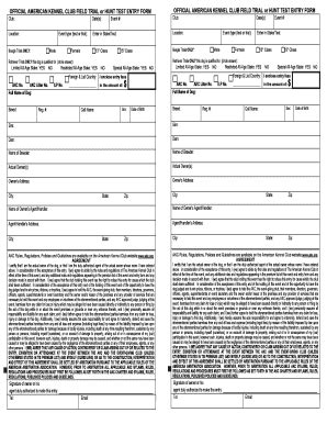 Akc Field Trial Entry Form - Fill and Sign Printable Template Online