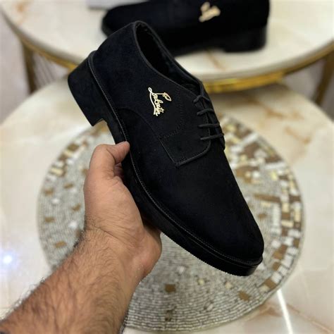 LOUBOUTIN Suede Derby Shoes | First Copy Formal Shoes