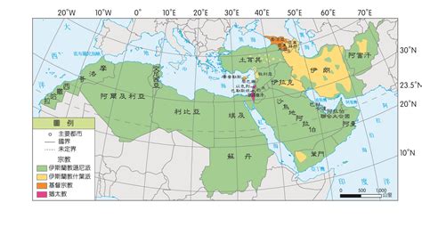 阿拉伯半岛和西亚矢量地图EPS素材免费下载_红动中国