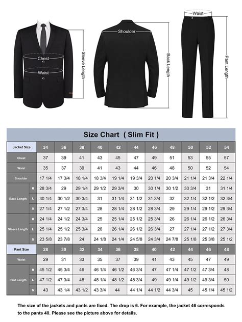 Mens Suit Coat Size Chart Men 3 Pieces Suit Tailored Wedding Slim Fit
