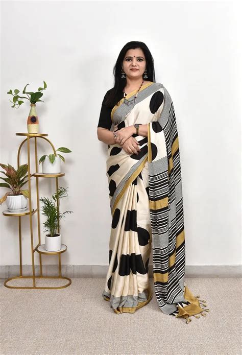 Store Of Ajrakh Ajrakh Modal Silk Premium Saree With Blouse Piece Price ...