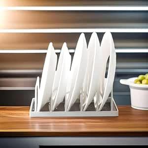 VALKYRIE ART Metal Plate Stand - Sleek Kitchen Cabinet Organizer for ...