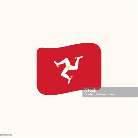 Flagge Von Isle Of Man Vektor Isolierte Manx Wellige Flagge Flach ...