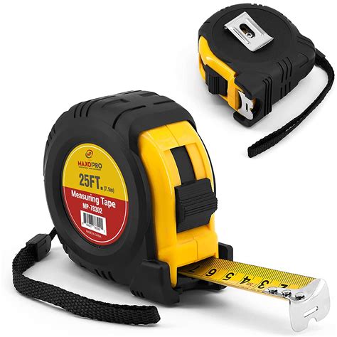 MaxoPro Retractable Tape Measure 25 ft with Precision (1/32"/1mm ...