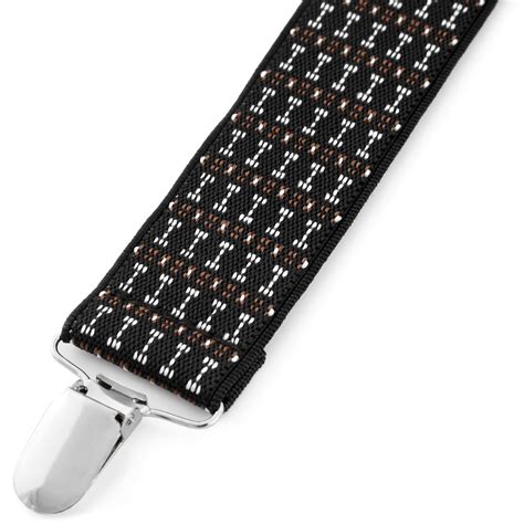 Black & White Binary Stitched Pattern Suspenders | In stock! | Tailor Toki