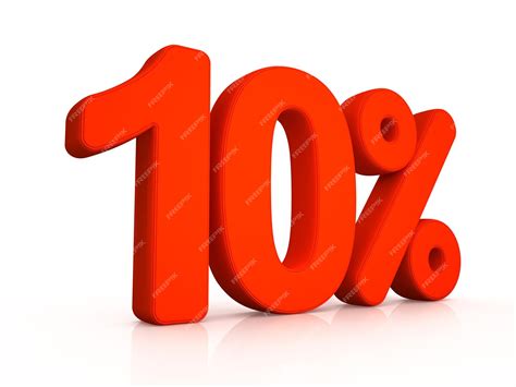 Premium Photo | Ten percent simbol on white background