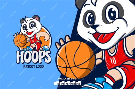 Premium Vector | Cartoon Animal Design Panda Playing Basketball Mascot Logo