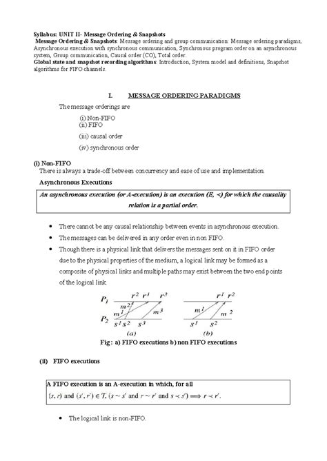 Syllabus: UNIT 2 - Asynchronous Execution & Synchronous Communication ...
