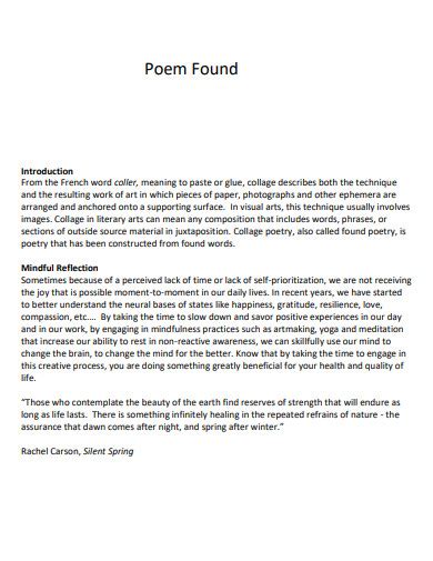 Image result for Found Poem Examples