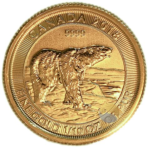 Gold Canadian Polar Bear 1/10 oz. Gem/BU (Random Year) - GSI Exchange