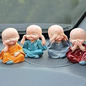 Car Dashboard Cute Doll Buddha Monk Miniature Handcrafted Decorative ...