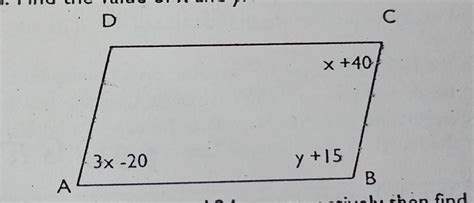 ABCD Is a parallelogram. Firnd the value of x and y - Brainly.in
